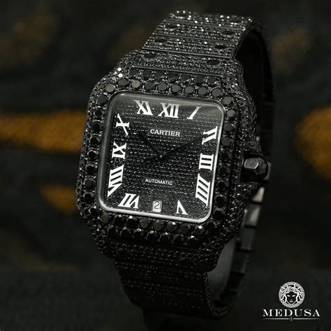 cartier santos carbon black|cartier santos 100 xl diamond.